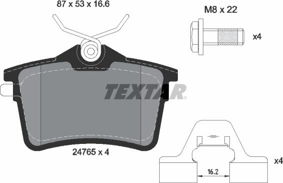Textar 2476501 - Тормозные колодки, дисковые, комплект autodnr.net