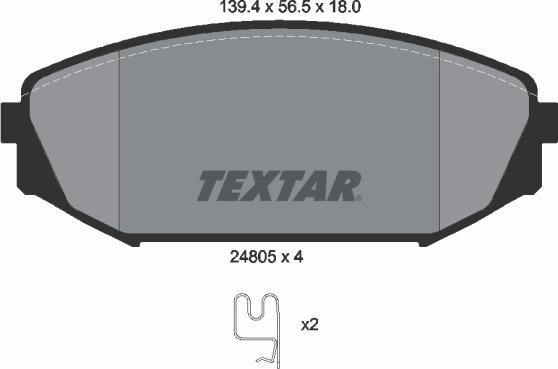 Textar 2480501 - Гальмівні колодки, дискові гальма autocars.com.ua