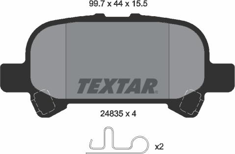 Textar 2483501 - Гальмівні колодки, дискові гальма autocars.com.ua