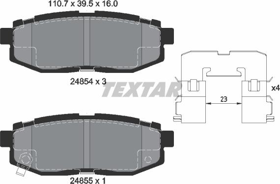 Textar 2485401 - Гальмівні колодки, дискові гальма autocars.com.ua