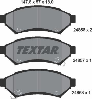 Textar 2485601 - Гальмівні колодки, дискові гальма autocars.com.ua