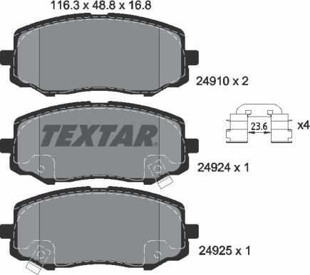 Textar 2491001 - Тормозные колодки, дисковые, комплект autodnr.net