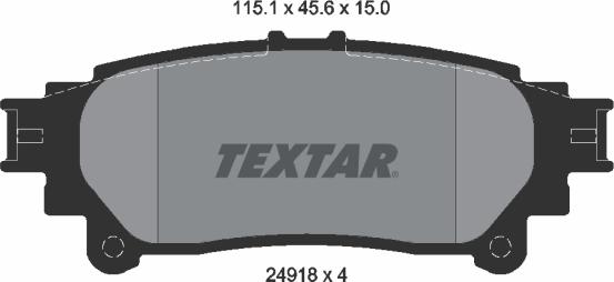 Textar 2491801 - Гальмівні колодки, дискові гальма autocars.com.ua