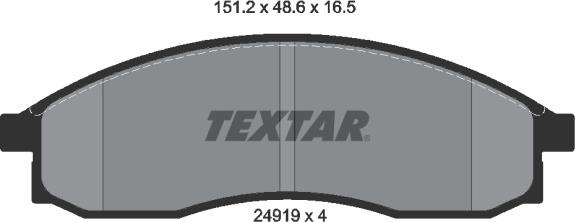 Textar 2491901 - Гальмівні колодки, дискові гальма autocars.com.ua