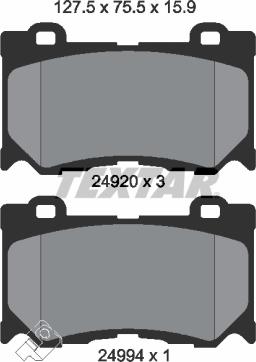 Textar 2492001 - Тормозные колодки, дисковые, комплект autodnr.net