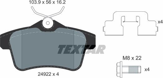 Textar 2492204 - Гальмівні колодки, дискові гальма autocars.com.ua