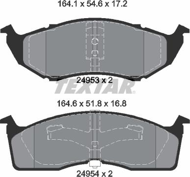 Textar 2495301 - Тормозные колодки, дисковые, комплект autodnr.net