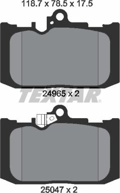 Textar 2496501 - Гальмівні колодки, дискові гальма autocars.com.ua