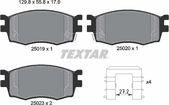 Textar 2501901 - Тормозные колодки, дисковые, комплект autodnr.net
