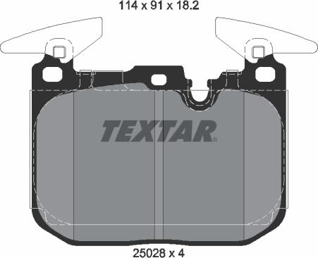 Textar 2502801 - Гальмівні колодки, дискові гальма autocars.com.ua