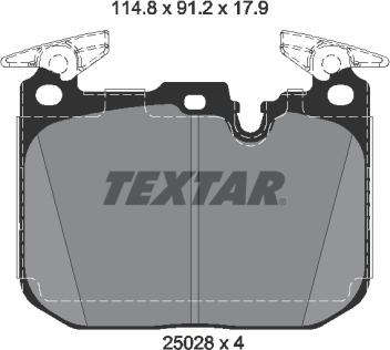 Textar 2502805 - Тормозные колодки, дисковые, комплект avtokuzovplus.com.ua