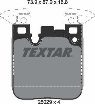 Textar 2502901 - Тормозные колодки, дисковые, комплект avtokuzovplus.com.ua