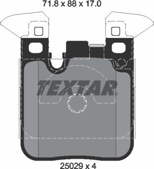Textar 2502902 - Гальмівні колодки, дискові гальма autocars.com.ua