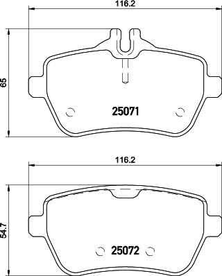 Textar 2507105 - Гальмівні колодки, дискові гальма autocars.com.ua