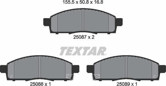 Textar 2508701 - Гальмівні колодки, дискові гальма autocars.com.ua