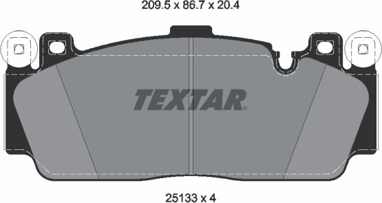 Textar 2513301 - Гальмівні колодки, дискові гальма autocars.com.ua
