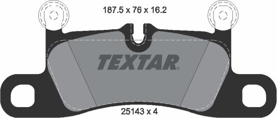 Textar 2514301 - Гальмівні колодки, дискові гальма autocars.com.ua