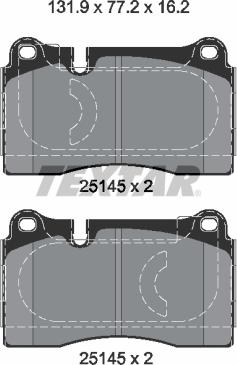 Textar 2514501 - Гальмівні колодки, дискові гальма autocars.com.ua