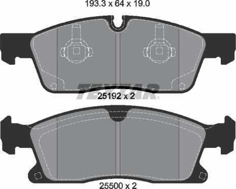 Textar 2519201 - Гальмівні колодки, дискові гальма autocars.com.ua