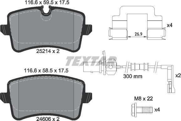 Textar 2521401 - Гальмівні колодки, дискові гальма autocars.com.ua