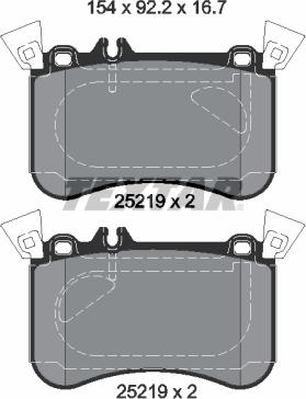 Textar 2521905 - Гальмівні колодки, дискові гальма autocars.com.ua