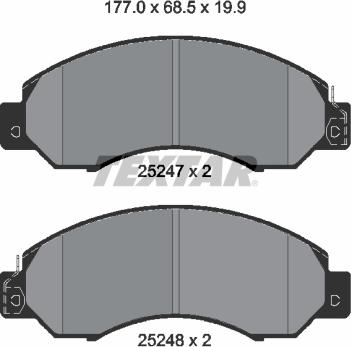 Textar 2524701 - Гальмівні колодки, дискові гальма autocars.com.ua