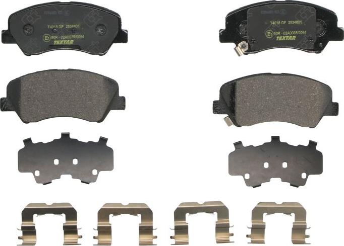 Textar 2534801 - Гальмівні колодки, дискові гальма autocars.com.ua
