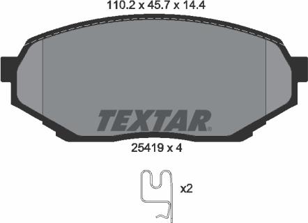 Textar 2541901 - Тормозные колодки, дисковые, комплект avtokuzovplus.com.ua