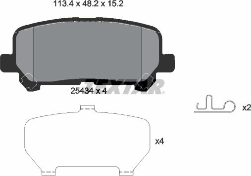 Textar 2543401 - Гальмівні колодки, дискові гальма autocars.com.ua