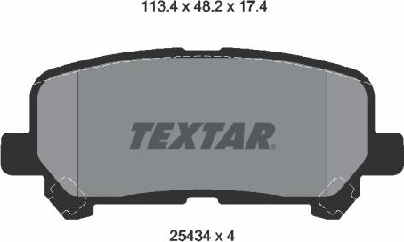 Textar 2543403 - Гальмівні колодки, дискові гальма autocars.com.ua