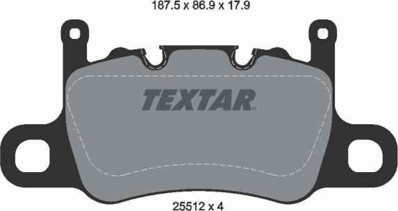 Textar 2551203 - Гальмівні колодки, дискові гальма autocars.com.ua