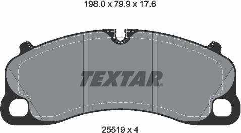 Textar 2551901 - Гальмівні колодки, дискові гальма autocars.com.ua