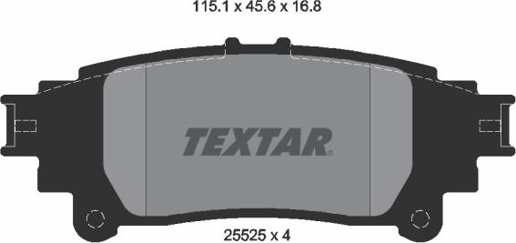 Textar 2552501 - Гальмівні колодки, дискові гальма autocars.com.ua