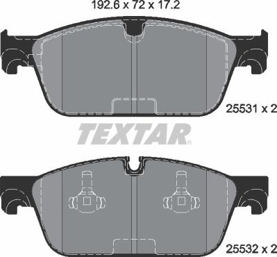 Textar 2553103 - Гальмівні колодки, дискові гальма autocars.com.ua