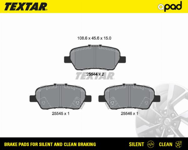 Textar 2554401SC - Гальмівні колодки, дискові гальма autocars.com.ua