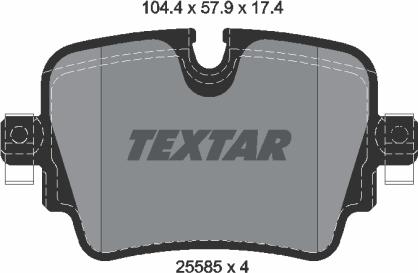 Textar 2558501 - Гальмівні колодки, дискові гальма autocars.com.ua