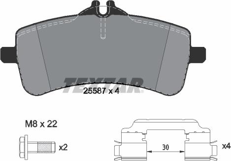 Textar 2558701 - Гальмівні колодки, дискові гальма autocars.com.ua