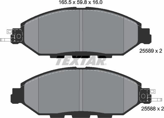 Textar 2558903 - Гальмівні колодки, дискові гальма autocars.com.ua