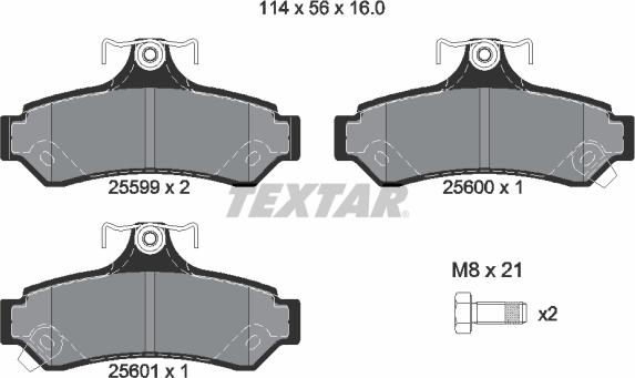 Textar 2559901 - Гальмівні колодки, дискові гальма autocars.com.ua
