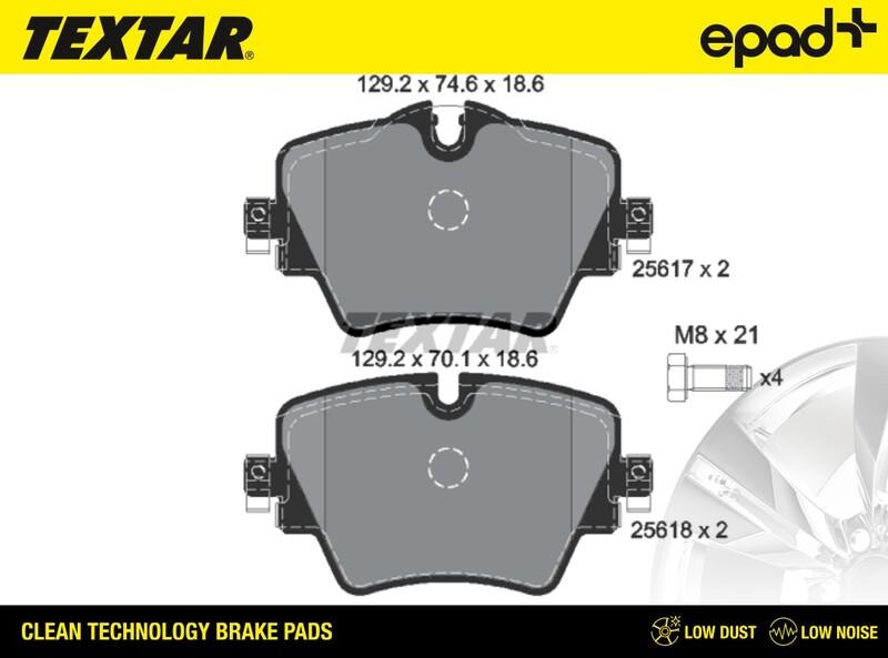 Textar 2561701CP - Тормозные колодки, дисковые, комплект avtokuzovplus.com.ua