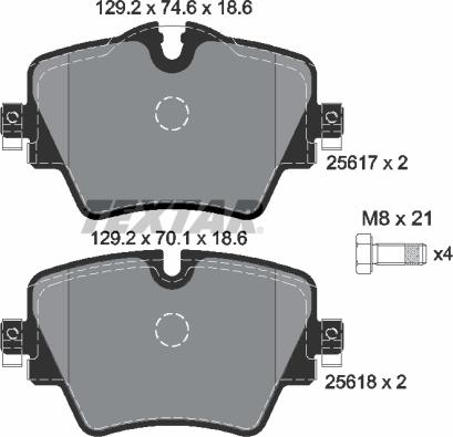 Textar 2561701 - Тормозные колодки, дисковые, комплект autodnr.net