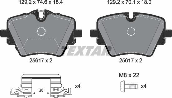 Textar 2561703 - Тормозные колодки, дисковые, комплект autodnr.net