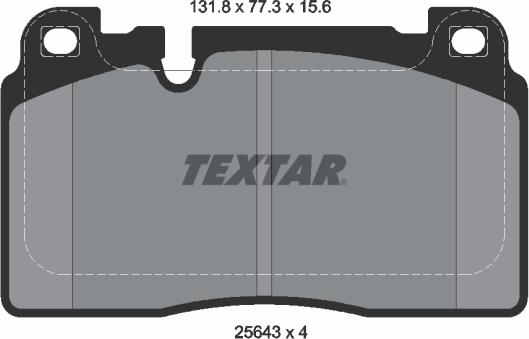 Textar 2564302 - Гальмівні колодки, дискові гальма autocars.com.ua
