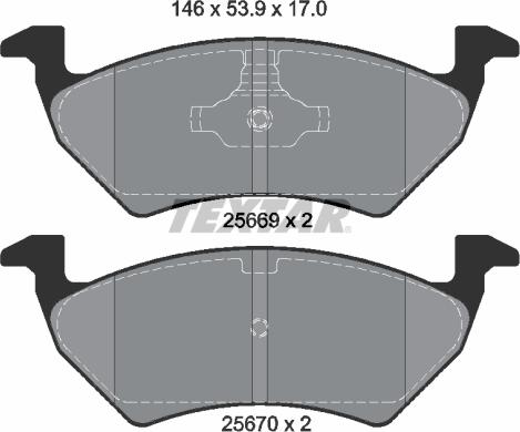 Textar 2566901 - Гальмівні колодки, дискові гальма autocars.com.ua