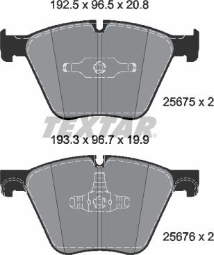 Textar 2567501 - Гальмівні колодки, дискові гальма autocars.com.ua