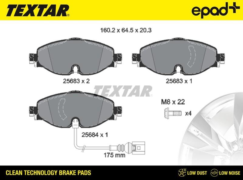 Textar 2568301CP - Тормозные колодки, дисковые, комплект avtokuzovplus.com.ua