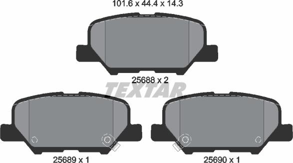 Textar 2568801 - Гальмівні колодки, дискові гальма autocars.com.ua