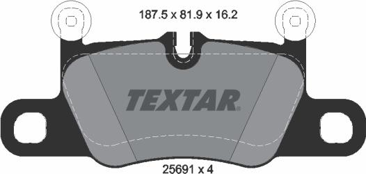 Textar 2569101 - Гальмівні колодки, дискові гальма autocars.com.ua