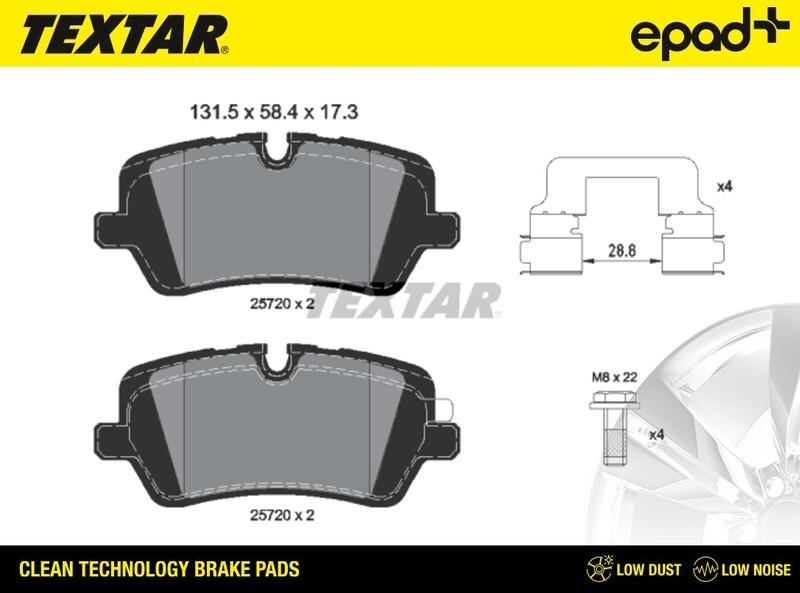 Textar 2572001CP - Тормозные колодки, дисковые, комплект avtokuzovplus.com.ua