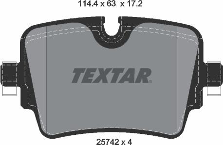 Textar 2574201 - Тормозные колодки, дисковые, комплект autodnr.net